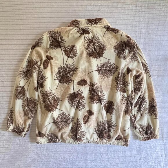 Size Large (12-14) White Stag Beige & Brown Full Zip Fleece - Picture 7 of 7